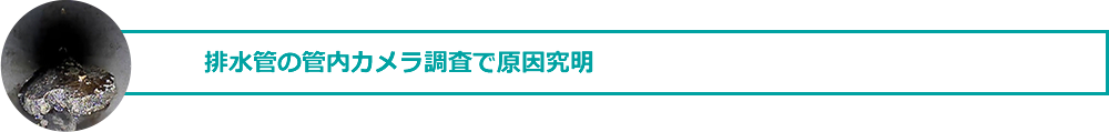 排水管の管内カメラ調査で原因究明