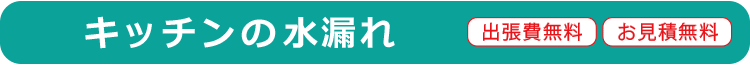 キッチンの水漏れ 出張費無料 お見積無料