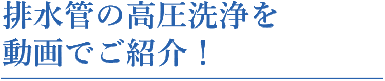 排水管の高圧洗浄を動画でご紹介!