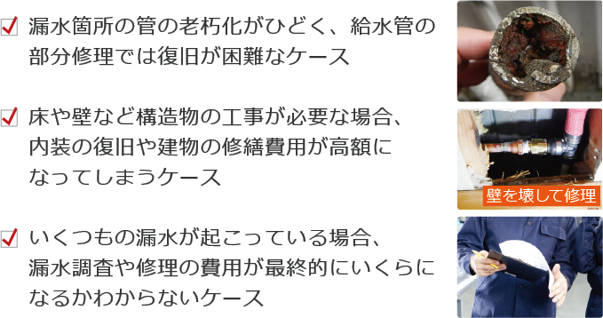漏水トラブルの起きる場所