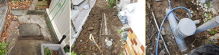 排水桝・排水管の更新と勾配の調整
