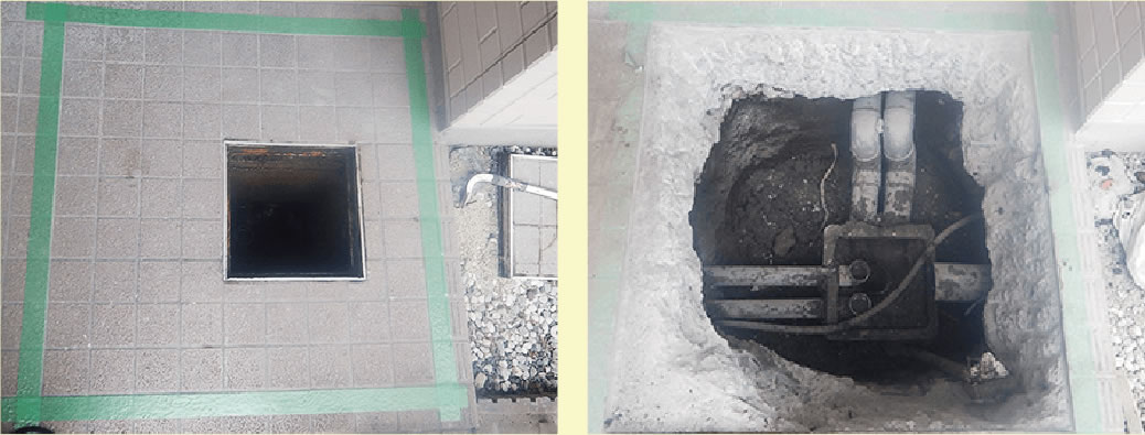 管内カメラによる排水管のつまり調査