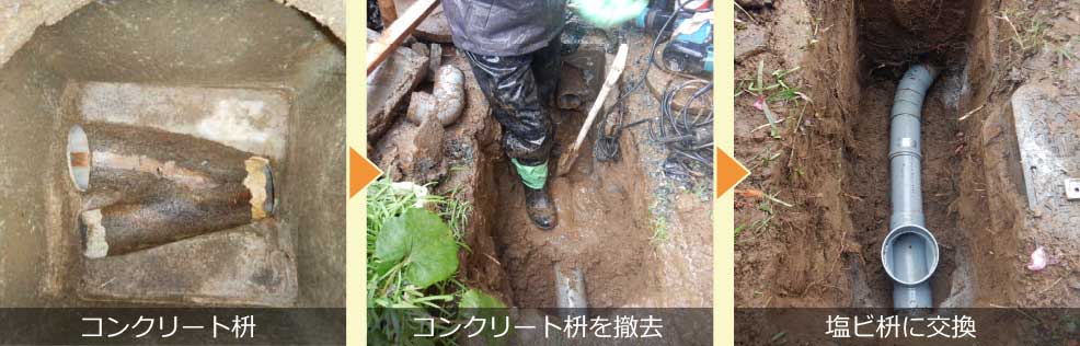 擁壁から排水漏れ 千葉県千葉市花見川区