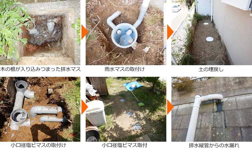 排水枡・雨水枡・排水縦管の交換工事（戸建）施工事例画像