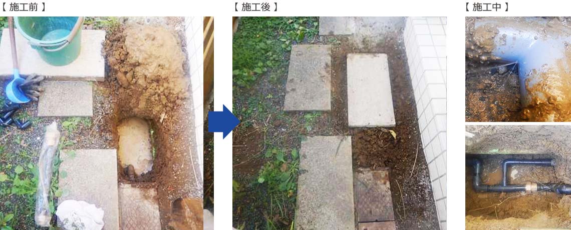 水道局検針で漏水を指摘され、メーターフレキ埋設管の漏水修繕工事を施工 神奈川県横浜市青葉区すみよし台