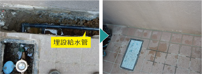 埋設管の一般的な工事例
