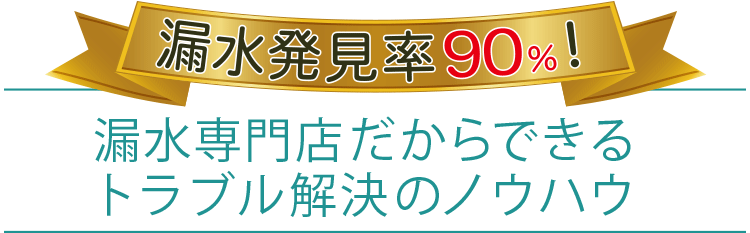 漏水専門店だからできるトラブル解決のノウハウ 漏水発見率90%!