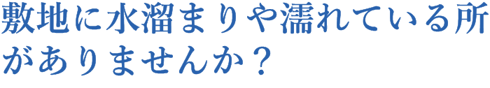 敷地に水溜まりや濡れている所がありませんか?