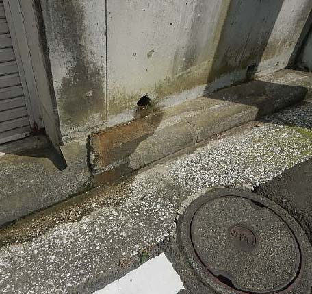 水抜き穴からの水漏れ